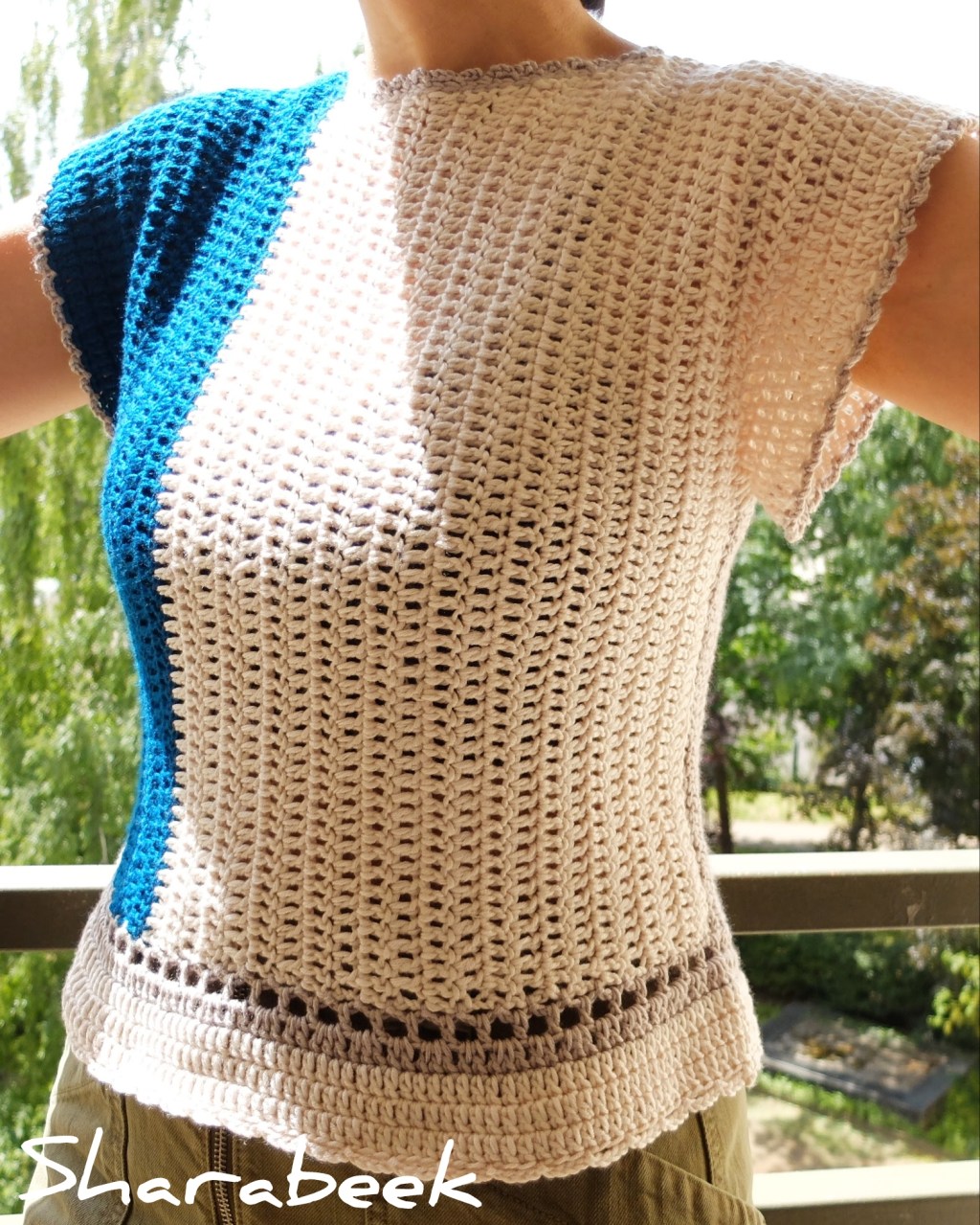 Top en crochet .bleu&nbsp;indigo