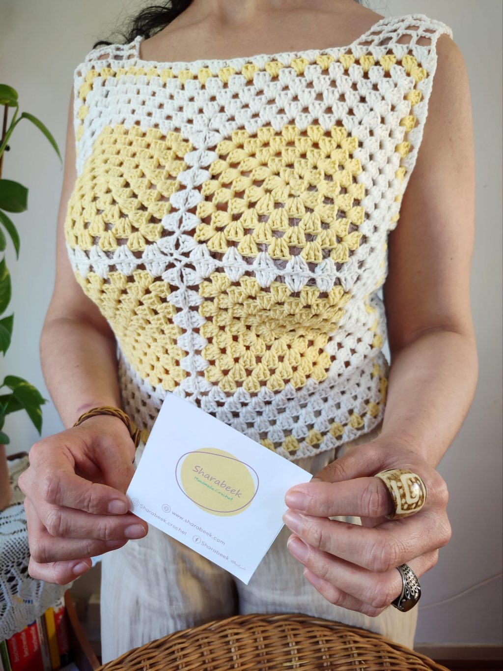 Top granny sauqre .&nbsp;Jaune