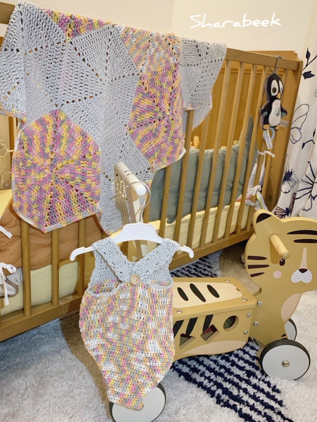 Couverture et Barboteuse en coton 100% .&nbsp;Rose