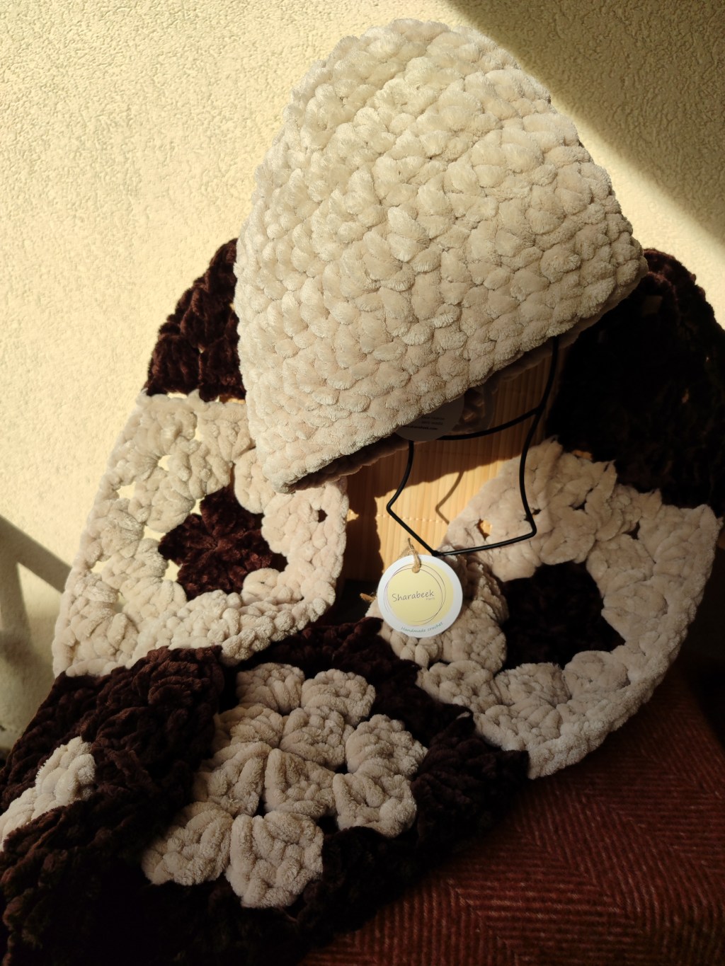 Bonnet+snood .Velours